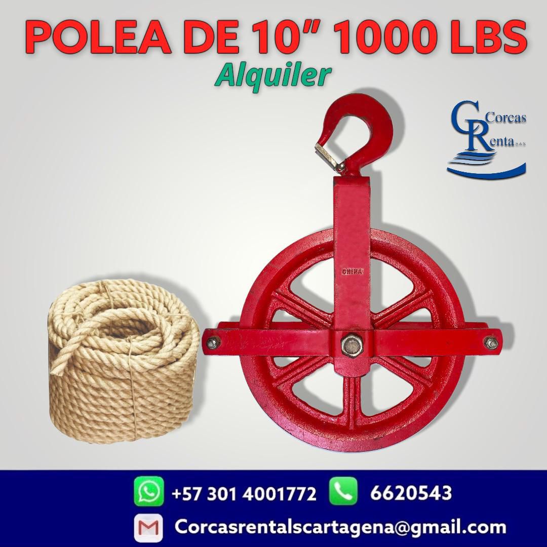 Polea de 10 pulgadas 1000lbs
